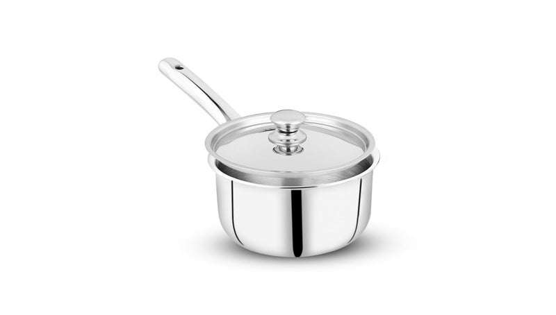 Pigeon Trinity Triply 5 Pc Stainless Steel Cookware Set - Kadai 2.1 LTR with Lid | Fry Pan 1.2Ltr | Saucepan 1.7Ltr with Lid |Induction & Gas Stove Compatible | ISI Certified. - Image 3