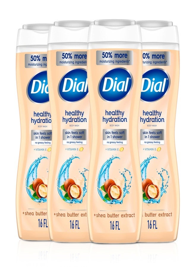 Dial Body Wash, Healthy Hydration, Shea Butter Extract plus Vitamin E, 16 fl oz (Pack of 4) - Image 1
