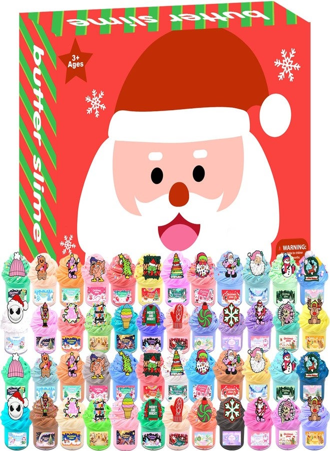 NiuSphere 48-Pack Mini Christmas Butter Slime, Festive Scented Putty for Kids, Non-Sticky & Soft Texture, Stocking Stuffers for Xmas Party Favors, Stress Relief Toys (Assorted Holiday Designs) - Image 1