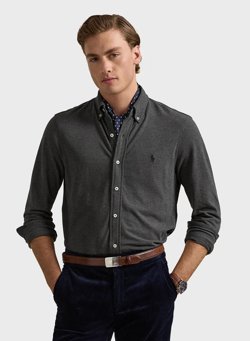 بولو رالف لورين Logo Featherweight Mesh Shirt