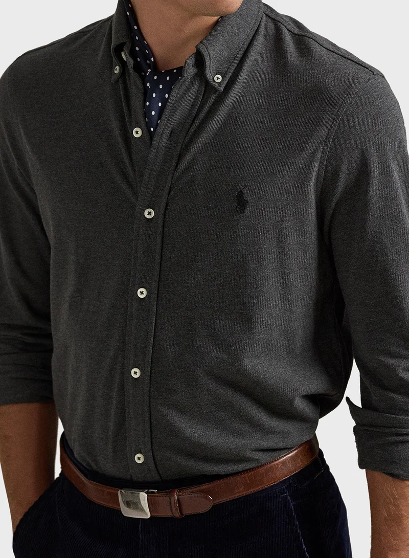 بولو رالف لورين Logo Featherweight Mesh Shirt