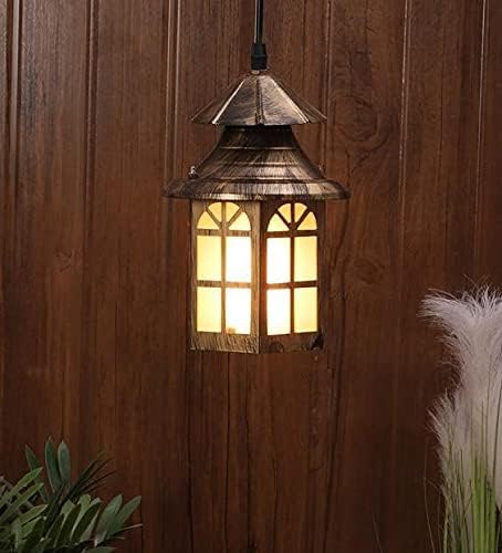 GreyWings Jharokha Metal Antique Hanging Ceiling Pendant Light Lamp (Color Copper Antique) Pack of 1 - Image 1