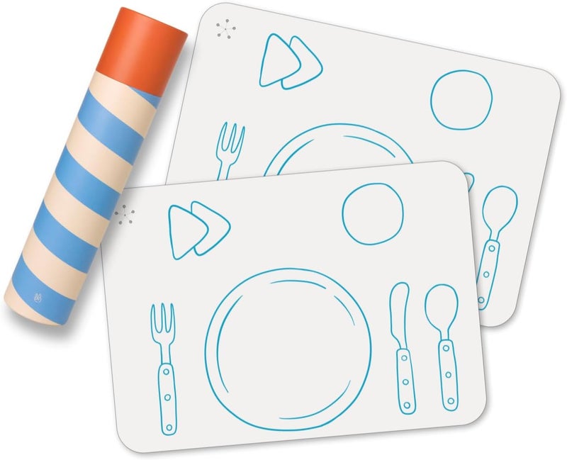 APLAINR Montessori Placemat for Kids Silicone Mats for Toddlers Table Setting Placemats for Children Non Slip 16 x 12 inch Set of 2 - Image 1