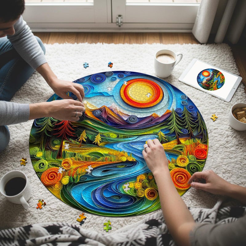 DOCRAGI 1000 Piece Puzzle for Adults - Canyon Sunrise Landscape Jigsaw Puzzles Paper - Brain Teaser Adult Puzzles - Christmas Birthday Gifts for Women/Men - Image 2
