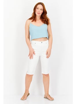 NYDJ Women Regular Fit Mid Rise Capri Stretch Jeans, White  - Image 4