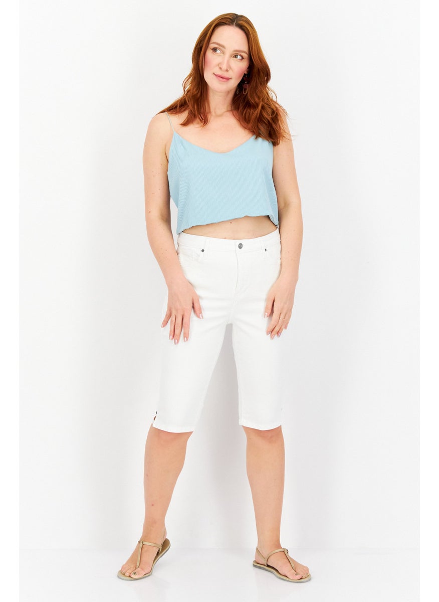 NYDJ - Women Regular Fit Mid Rise Capri Stretch Jeans, White - Image 1