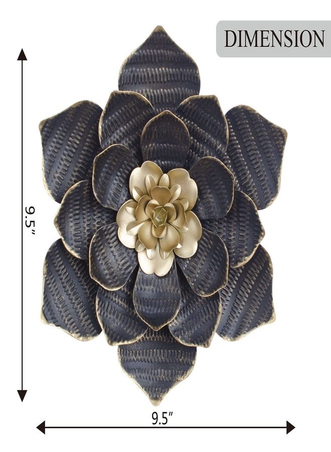 Decointo Metal Flowers Wall Sculptures - 9.5 Inches Black Floral Wall Decoration 3D Layered Flowers Wall Decor Art for Bathroom, Bedroom, Living Room, Kitchen - Image 4