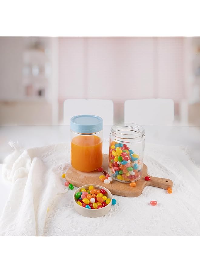 إكسفور برطمانات زجاجية ماسون سعة 16 أونصة مع أغطية، عبوة من 4 عبوات من حاويات الشوفان واسعة الفم للاستخدام طوال الليل، برطمانات تخزين محكمة الغلق بسعة كبيرة، مثالية للحليب والسلطة والوجبات الخفيفة والحبوب ودقيق الشوفان وتحضير الوجبات - Image 3