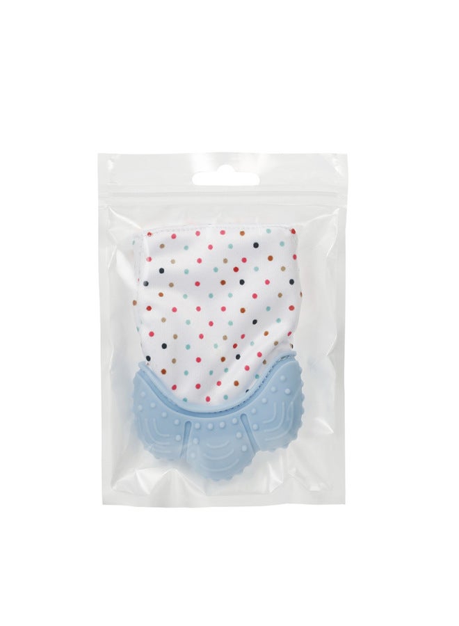 Teether Gloves Baby Teether Baby Anti-bite Silicone Molar Gloves Kidsren's Sound Toy Anti-eating Hand Molar Glue-Color:Blue  - Image 1