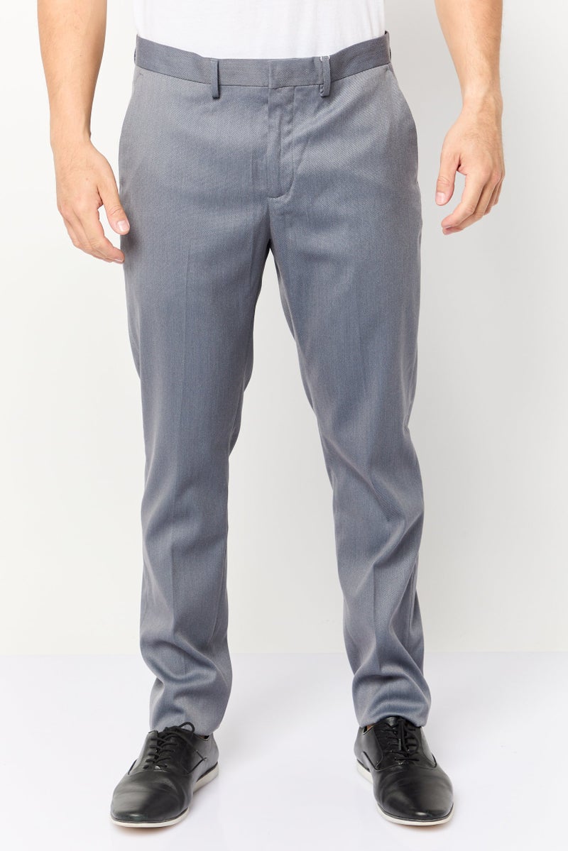 Celio سروال رسمي ضيق للرجال من شامبر، رمادي داكن - Image 1