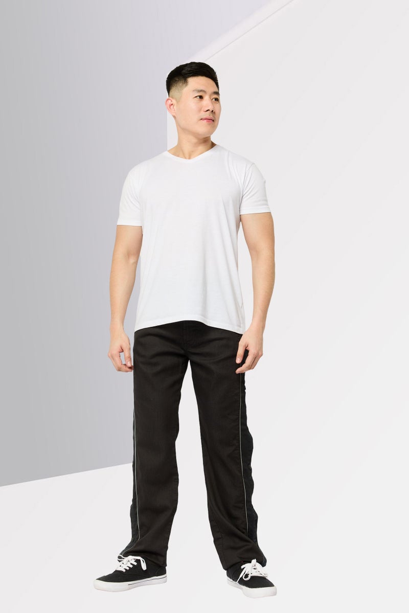 DIESEL Men Regular Fit Solid Straight Leg Pants,  Black - Image 2