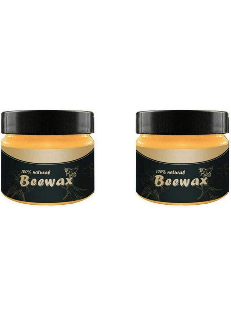 Generic - 2pc wood seasoning beewax traditional beeswax polish furniture care complete solution beeswax suitable for furniture floors tables cabinets - Image 1