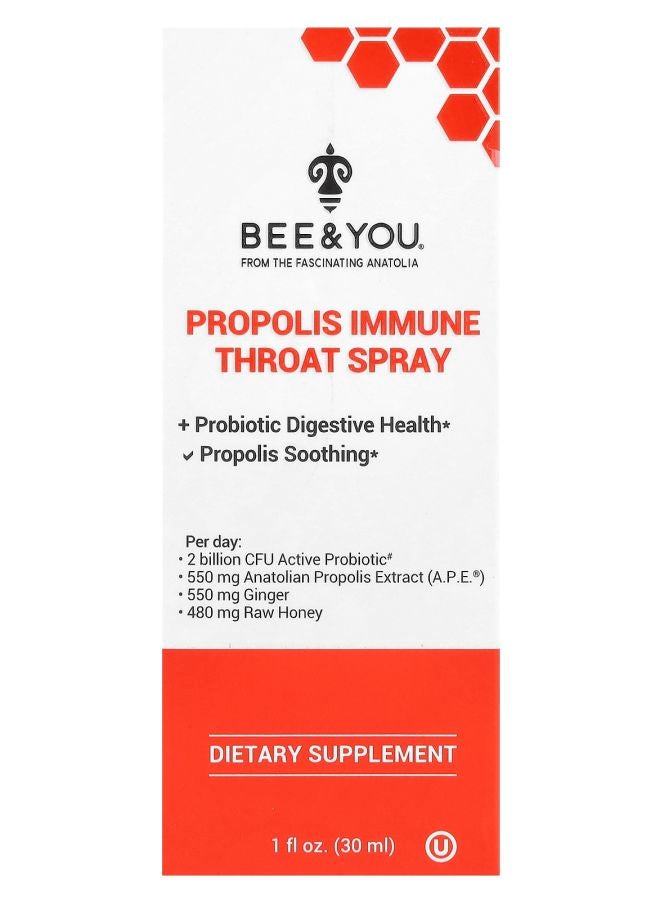 BEE & YOU Propolis Immune Throat Spray 1 fl oz (30 ml)