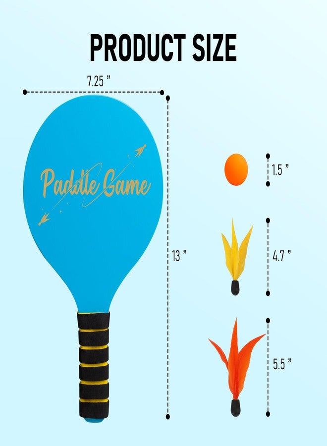 EVERICH TOY Paddle Ball Set – Indoor & Outdoor Racket Game for Kids, Teens, and Adults, Badminton & Camping Games Essentials, Fun for Beach, Yard, and Lawn Play All Year Round - Image 2