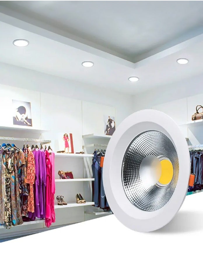 Vmax - COB LED Downlights Ceiling White Light 3000K 30W 2700LM, AC 220-240V, Cut Φ200mm, IP44 Ultra Slim LED Recessed Ceiling Lights for Bathroom Bedroom Kitchen Living Room, Not Dimmable - Image 1