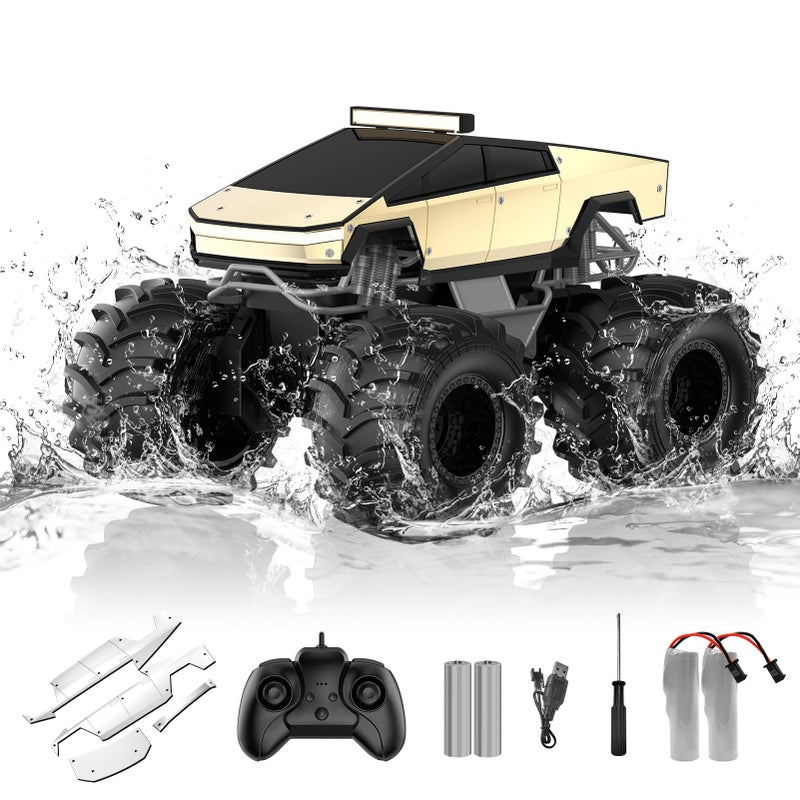 Dafotil Remote Control Car for Boys 118 Monster Trucks Toys Amphibious RC Cars 24 GHz Waterproof RC Trucks 4WD All Terrain OffRoad Pickup Kids Toys for 612 Year Old Boys Girls Christmas Birthday Gifts - Image 3