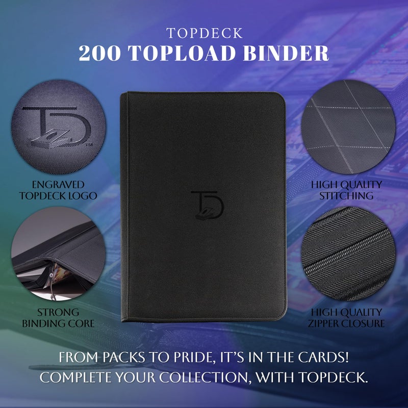 TopDeck 200 TopLoader Binder - 9 Pocket Card Binder Album - TCG Secure Storage Sleeves - Compatible with Yugioh, Magic the Gathering, Pokemon and More - Trading and Sports Card Holder - Image 3