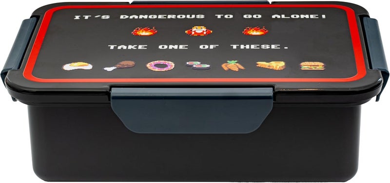 getDigital Its Dangerous to go Alone Lunchbox  Bento Box with up to 4 Customizable Compartments for Retro Video Gaming and Arcade Fans  Black Plastik Dishwasher  Microwave safe - Image 5