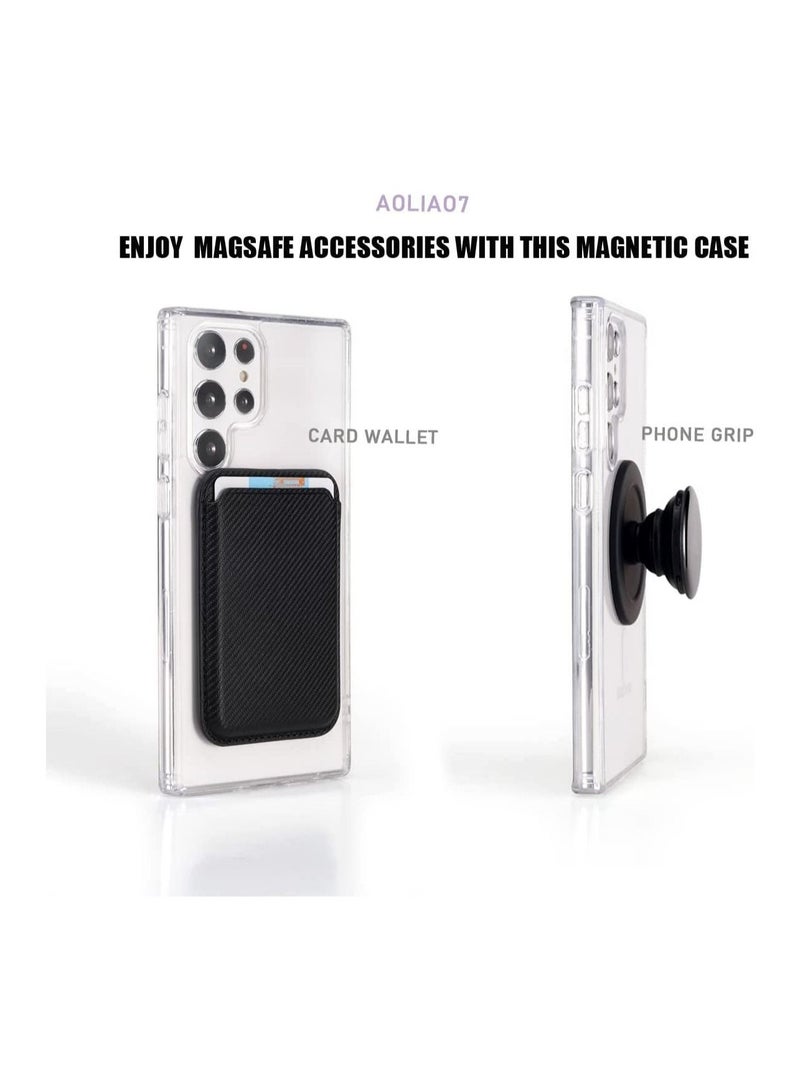 ELTRAZONE Clear Magnetic Case for Samsung Galaxy S22 Ultra Compatible with Magsafe Card Wallet& Wireless Chager - Image 4
