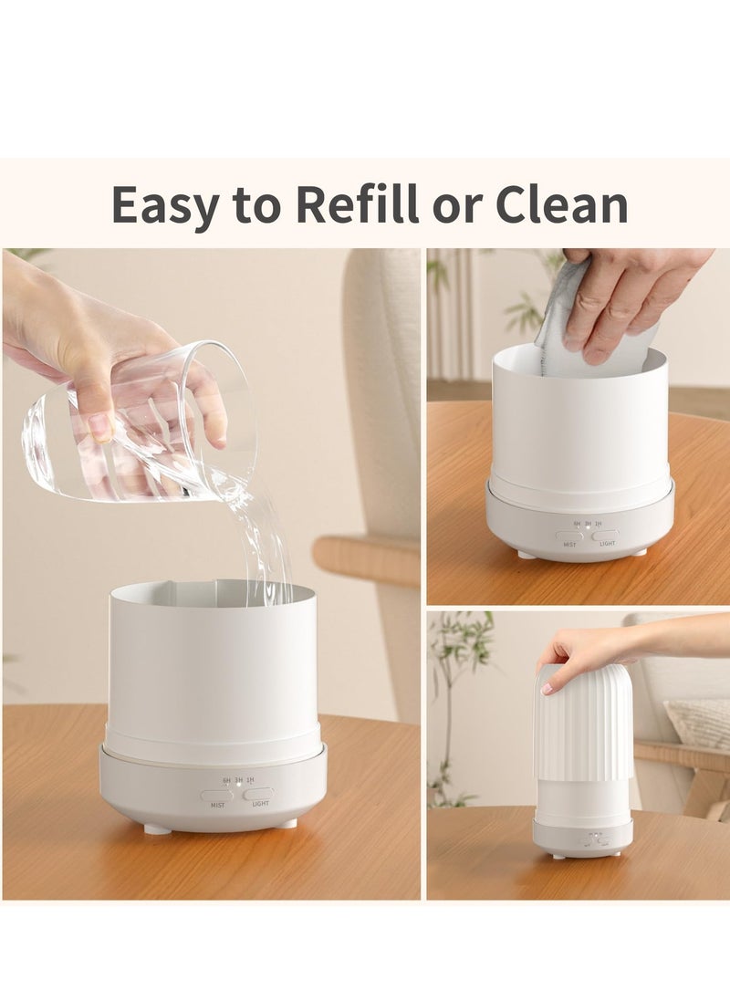 Excefore - ltrasonic Aromatherapy Diffuser Humidifier, 250ML Small Aromatherapy Diffuser with 7 Color Lights, Suitable for Livingroom Bedroom, Home Office (White) - Image 1