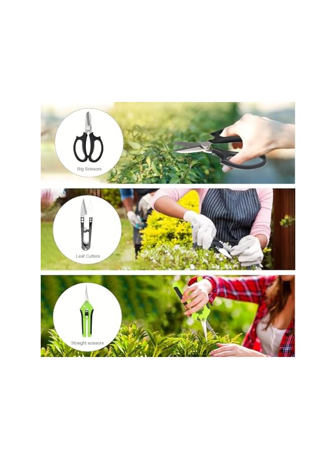 promass Bonsai Tools Kit 20 Pcs Garden Tools Set for Beginner, Includes Bonsai Wire Kit, Plant Mat, Pruning Shears, Bonsai Scissors, Succulent Tools in Leather Storage Bag, Gardening Gift for Women Men - Image 2