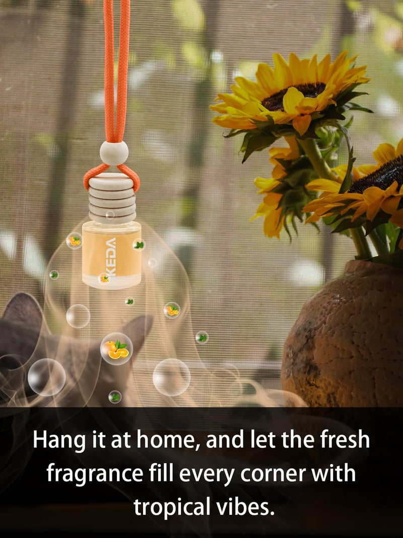 Ikeda Car Air Freshener: Hanging Car Smell Air Freshener | 10ml Hanging Car Perfume | Long Lasting Fragrance | Strong Scents Diffuser for Auto Home (Orange|Circular) - Image 2