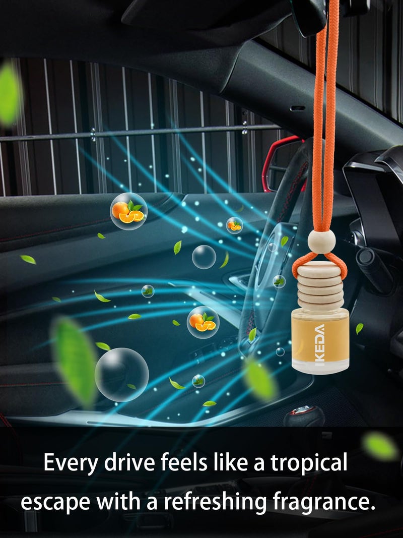 Ikeda Car Air Freshener: Hanging Car Smell Air Freshener | 10ml Hanging Car Perfume | Long Lasting Fragrance | Strong Scents Diffuser for Auto Home (Orange|Circular) - Image 3