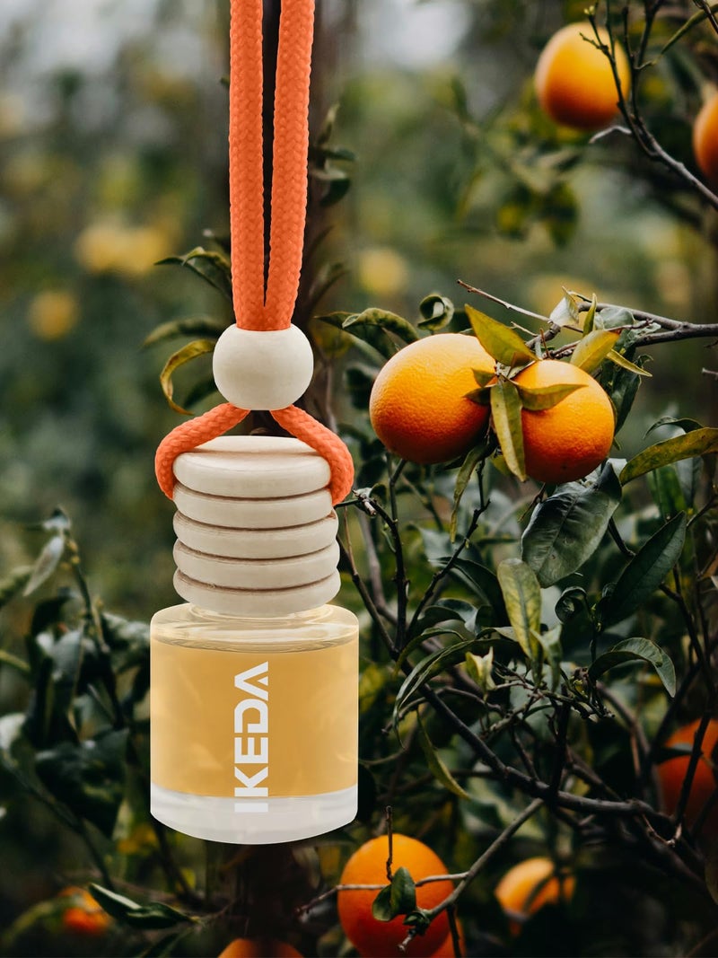 Ikeda Car Air Freshener: Hanging Car Smell Air Freshener | 10ml Hanging Car Perfume | Long Lasting Fragrance | Strong Scents Diffuser for Auto Home (Orange|Circular) - Image 5