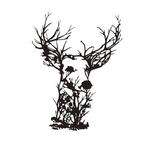 Xedatric Deer Head Metal Wall ArtRustic Wildlife Hunting Lodge Decor Farmhouse IndoorOutdoor Metal Sculpture for Living Room Cabin Patio - Image 1