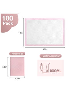 100 Pack Disposable Changing Pad Liners, 33x45cm Baby Changing Pads, Ultra Soft Super Absorbent Waterproof Mat (Pink) - pzsku/ZCC762628C7B957D5CDB9Z/45/_/1738506037/2294cc26-db87-4896-a2af-094b6b68d131