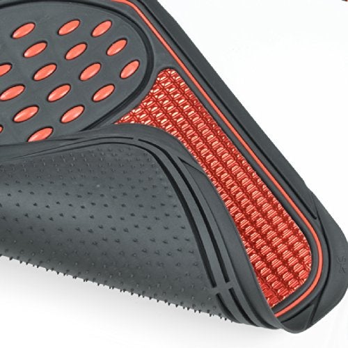 BDK MT614RDAMw1 Metallic Rubber Floor Mats for Car SUV & Truck - Semi Trimmable, 2 Tone Color Heavy Duty Protection(Red/Black) - Image 5
