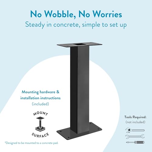 Architectural Mailboxes Oasis 28" H Pedestal Galvanized Steel Mailbox Post, Compatibility Code H, K, 5106B, Black - Image 3