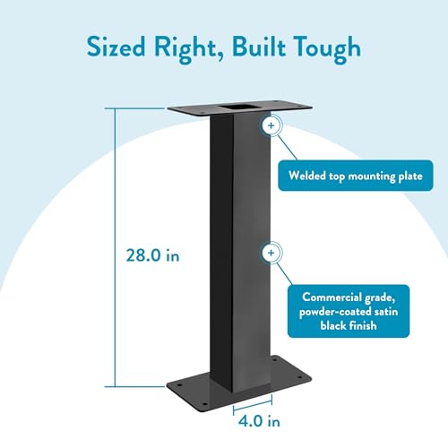 Architectural Mailboxes Oasis 28" H Pedestal Galvanized Steel Mailbox Post, Compatibility Code H, K, 5106B, Black - Image 5