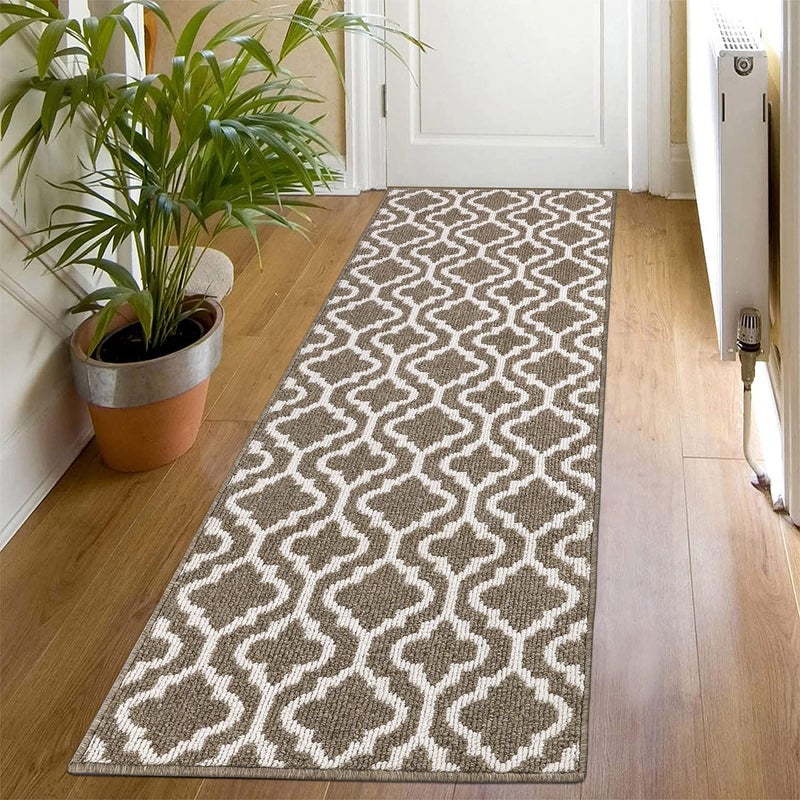 SHACOS Rug Runner 60 x 180 cm Kitchen Rug Runner Hallway NonSlip Carpet Runner  Hallway Rug Runner Doormat Long Outdoor Kitchen Rug Washable NonSlip Brown