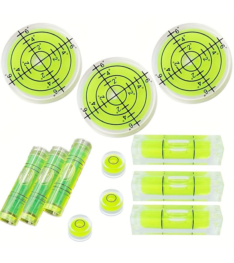 12 Pcs Bubble Spirit Levels Mini Circular Bullseye Levels For Measurement And Layout Multi Size Non Adhesive - Image 1