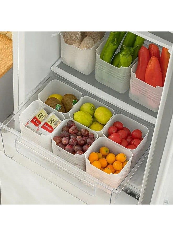 Clazkit صناديق تخزين كلوزكيت متعددة الأغراض لحفظ المساحة - منظم باب الثلاجة الجانبي للثلاجة للمطبخ والحمام والقرطاسية والمواد الصحية - مجموعة شفافة من 6 - Image 3