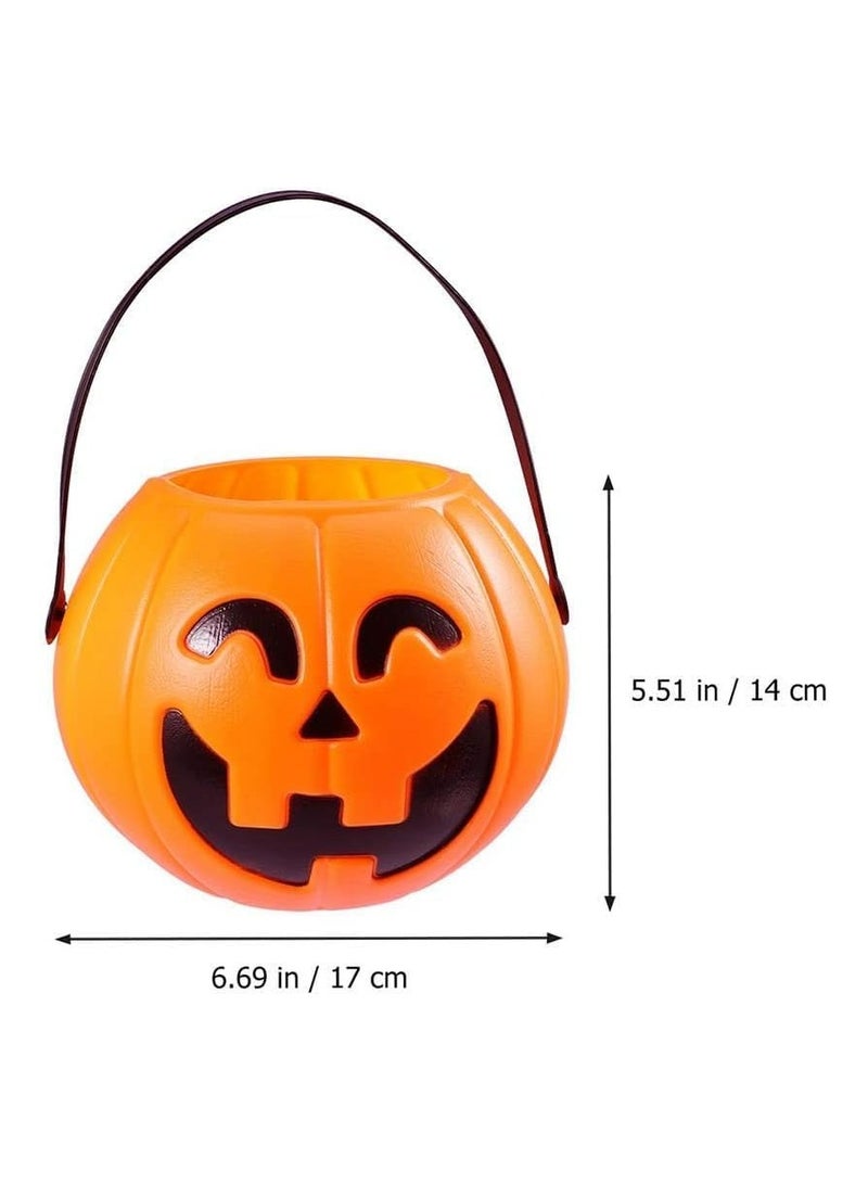 JOLLITY LLC Halloween Pumpkin Bucket for Trick or Treat Candy Collection with Holder Party Decorations 17 CMS (Bucket 2 pcs) - Image 3