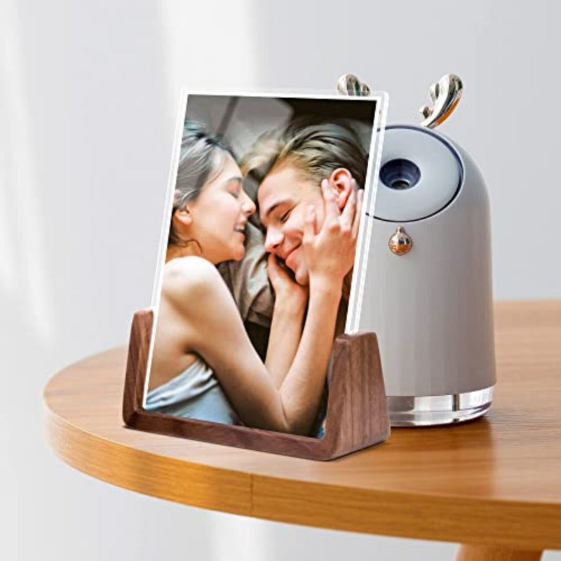 5x7 Picture Frames, Solid Rustic Wooden Photo Frames with Walnut Wood Base and High Definition Acrylic Glass Covers for Tabletop or Desktop Display - Image 3