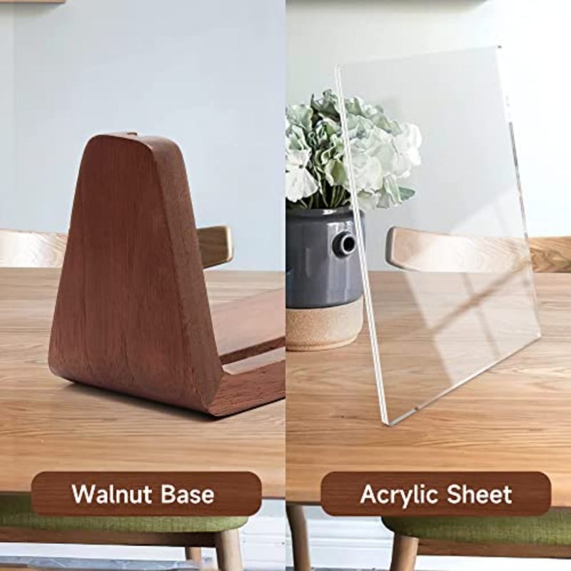 5x7 Picture Frames, Solid Rustic Wooden Photo Frames with Walnut Wood Base and High Definition Acrylic Glass Covers for Tabletop or Desktop Display - Image 5