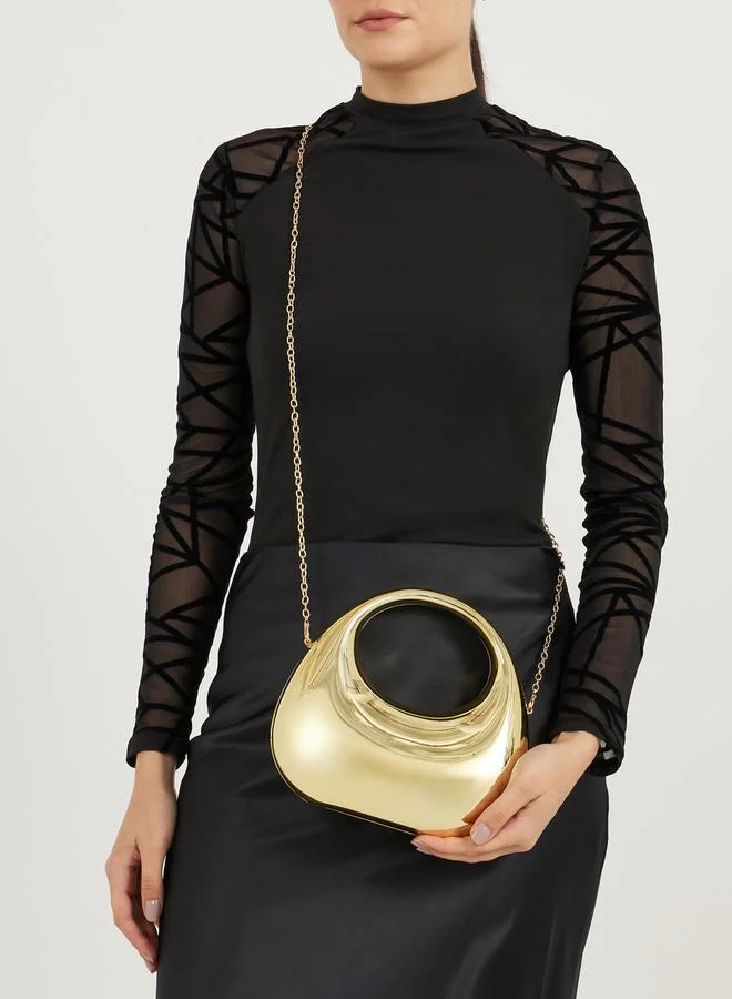 Styli Metallic Handbag with Chain Strap