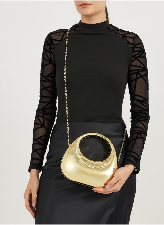 Styli Metallic Handbag with Chain Strap  - Image 3
