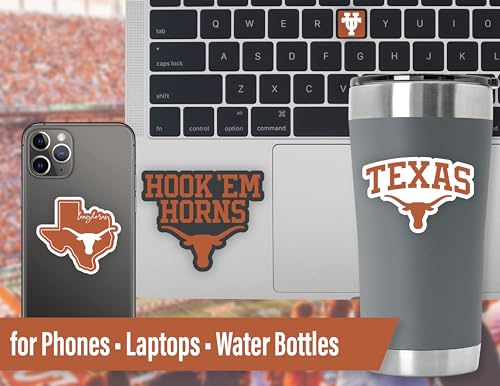 PartyKandy University of Texas Stickers for Gift, Car, Water Bottle, Laptop, and Phone for UT Football Fans and University Graduates (Texas Longhorns) - Image 3