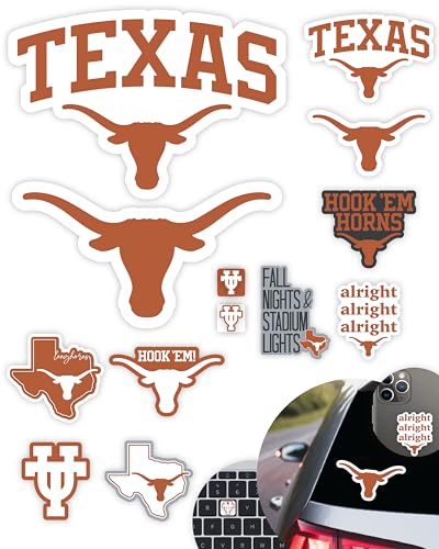 PartyKandy University of Texas Stickers for Gift, Car, Water Bottle, Laptop, and Phone for UT Football Fans and University Graduates (Texas Longhorns) - Image 1