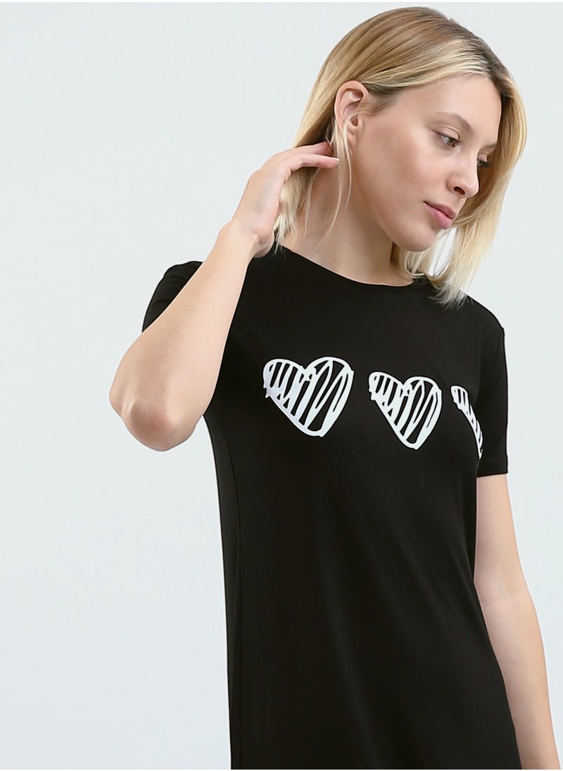 Mesery - Sleepshirt Cotton Short Sleeves Printed - Image 1