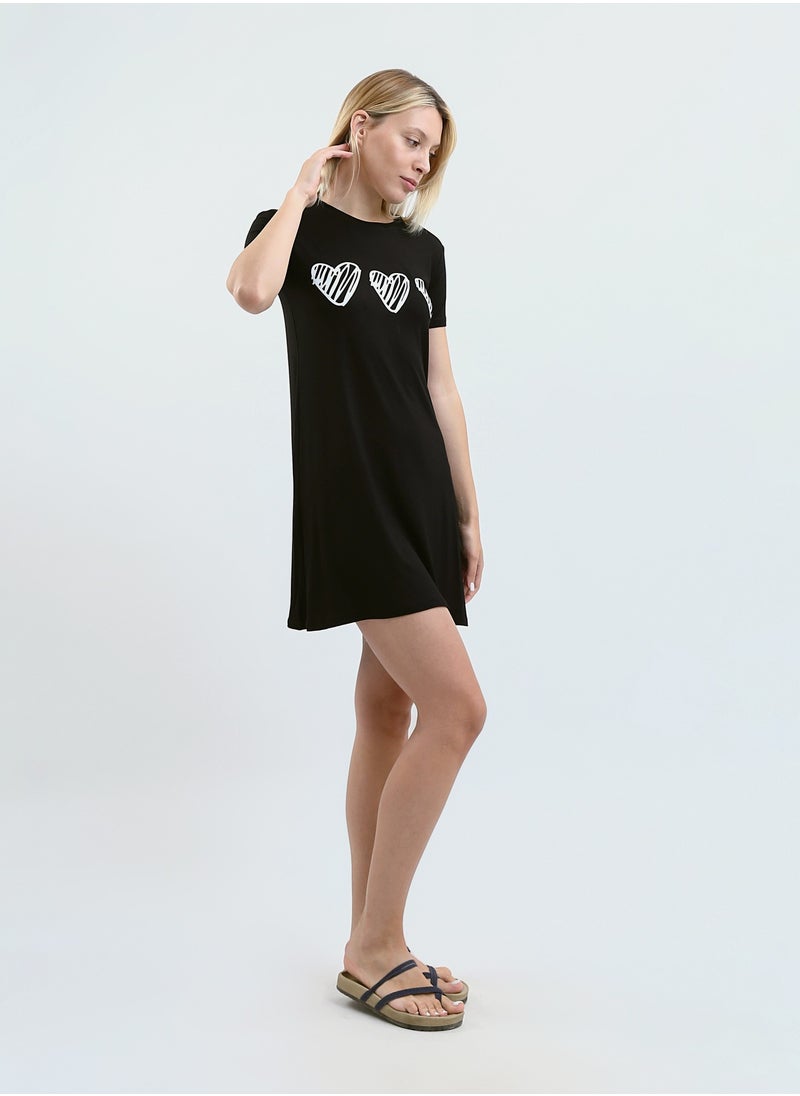 Mesery - Sleepshirt Cotton Short Sleeves Printed - Image 1