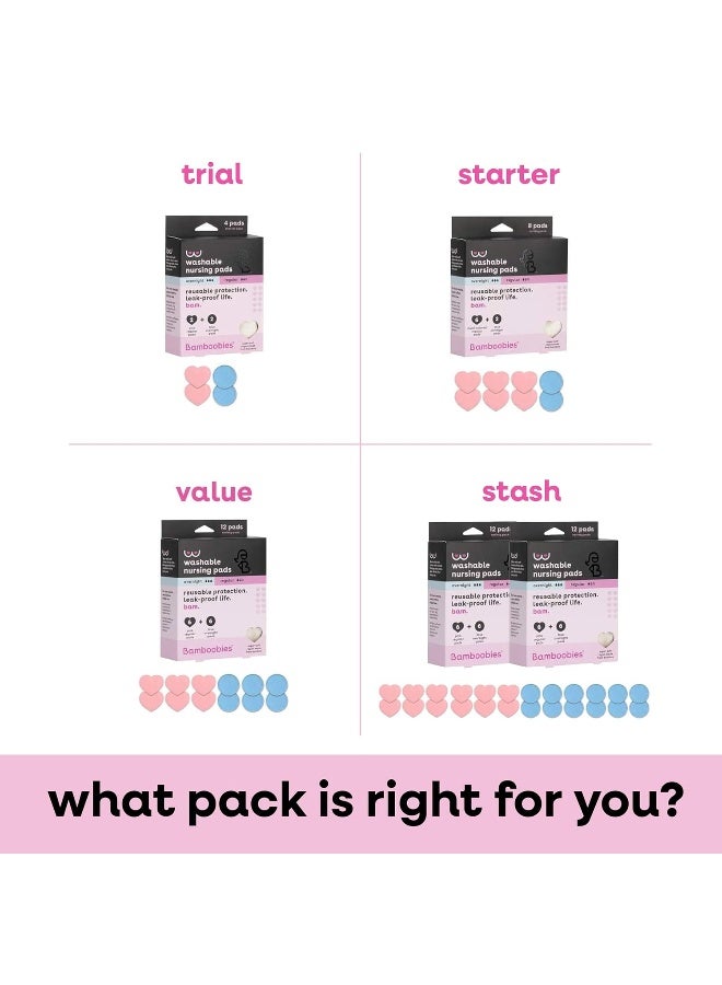 Bamboobies Nursing Pads, Ultra-Soft Velour, Reusable, Washable & Leak-Proof, 6 Ultra-Thin and 2 Overnight Pads for Breastfeeding - Image 2