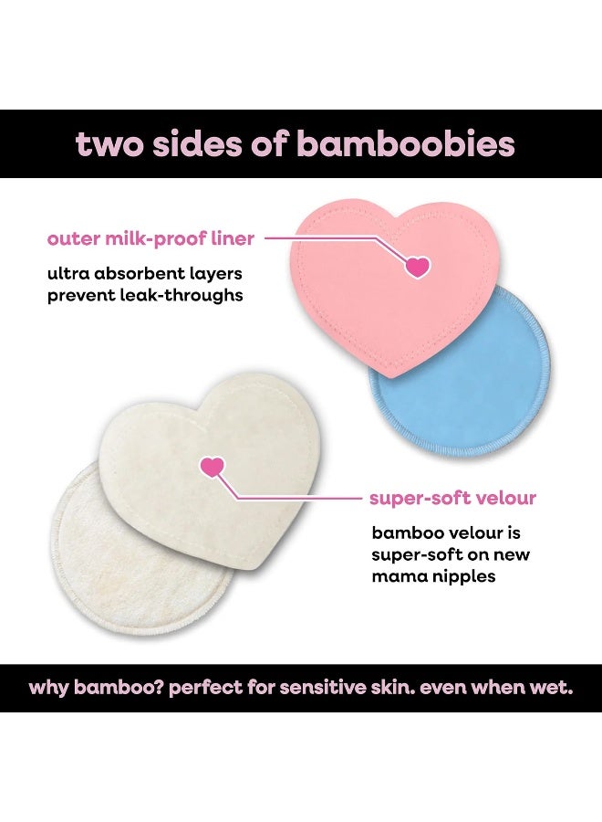 Bamboobies Nursing Pads, Ultra-Soft Velour, Reusable, Washable & Leak-Proof, 6 Ultra-Thin and 2 Overnight Pads for Breastfeeding - Image 3