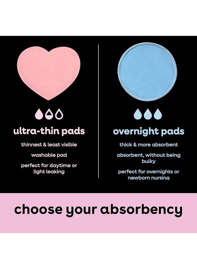 Bamboobies Nursing Pads, Ultra-Soft Velour, Reusable, Washable & Leak-Proof, 6 Ultra-Thin and 2 Overnight Pads for Breastfeeding - Image 4