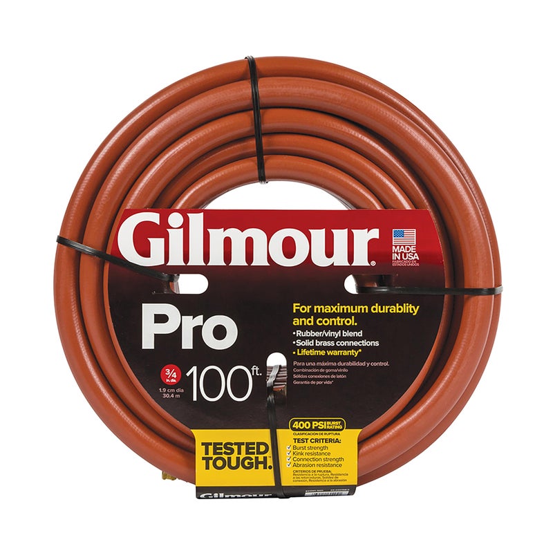 Gilmour Pro Commercial 3/4" x 100' Heavy Duty Water Hose, Durable and Kink Resistant 100 ft Garden Hose - Image 1