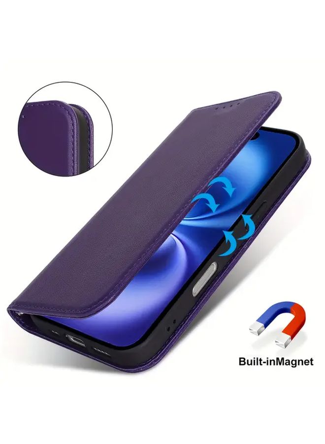 Yellow Wallet Case For iPhone 15 Plus With RFID Blocking Card Holder Magnetic Flip Cover - Image 4